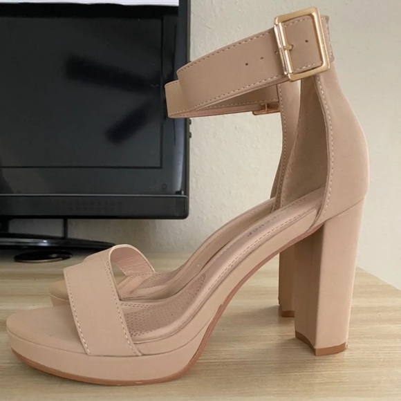 Nude Block Heels - Picture 2 of 4